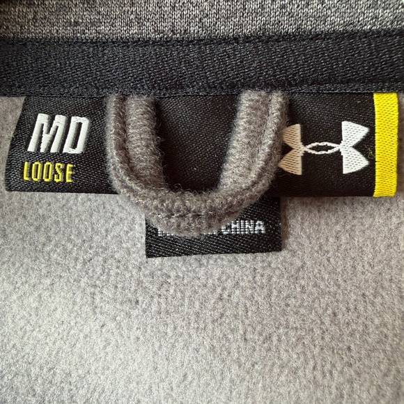 Mens Under Armour Heather Gray Zip-Up Jacket, like new, never worn, size MD - Picture 4 of 7